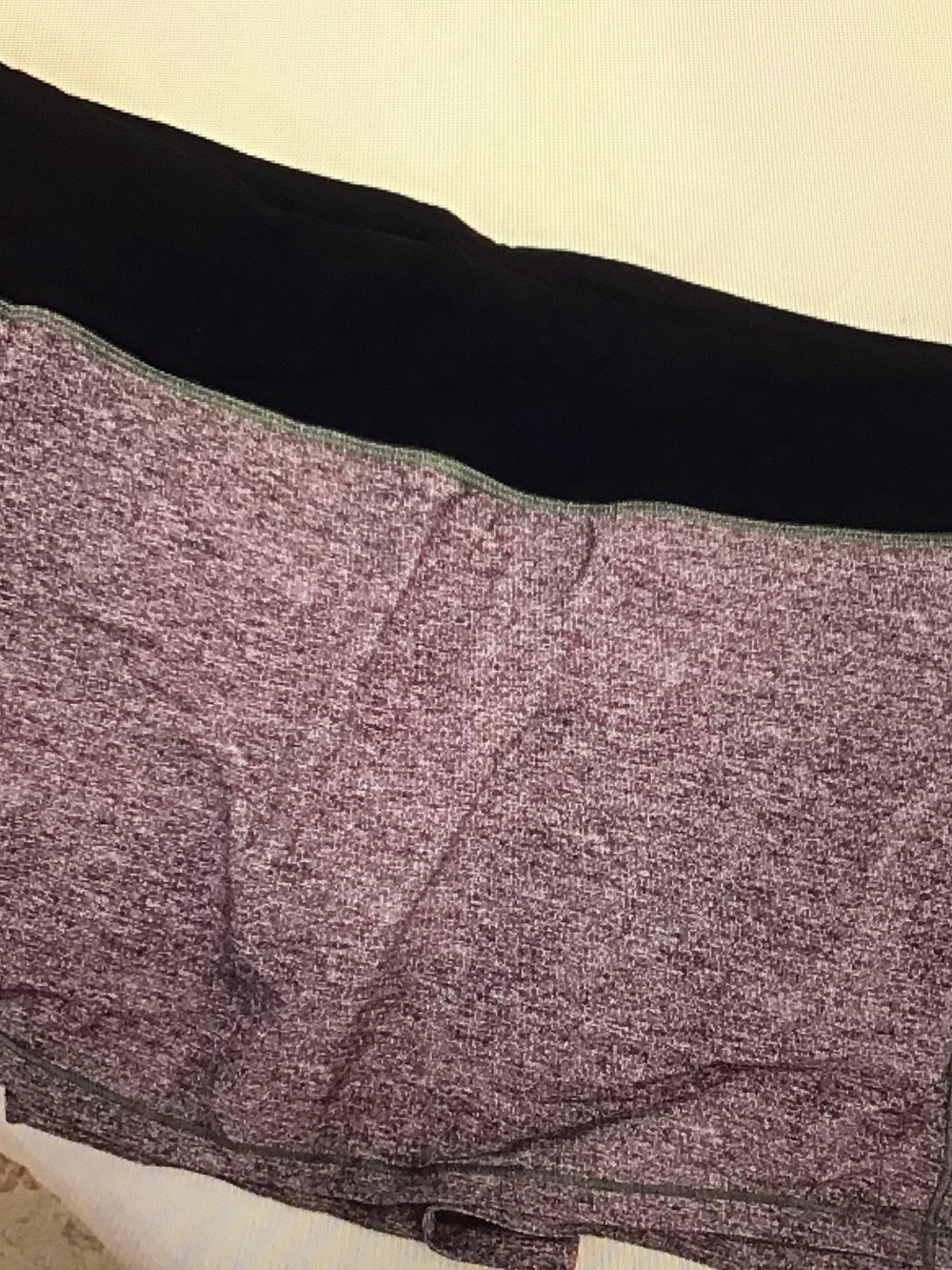 Women's Heather Purple Stretch Skirt with Black Waistband